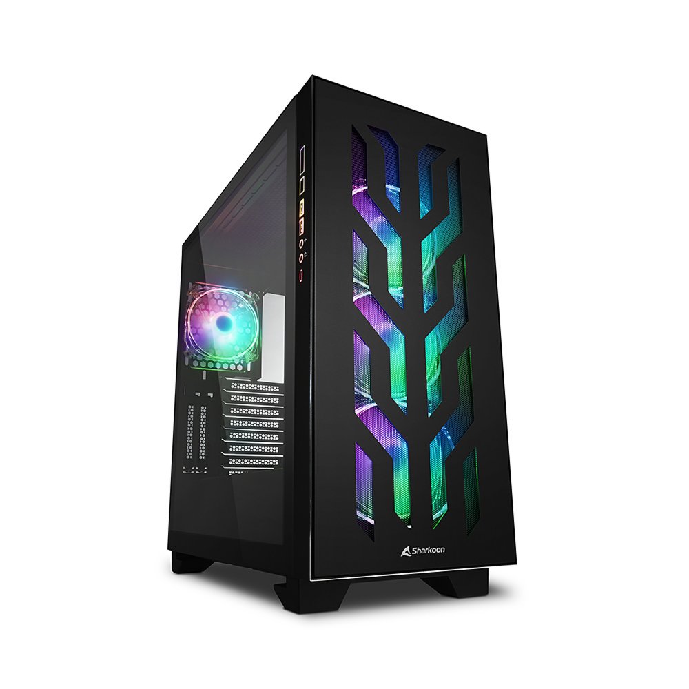 Sharkoon Elite Shark CA300T RGB | Tower Case | Zwart 1 Sharkoon Elite Shark CA300T RGB | Tower Case | Zwart