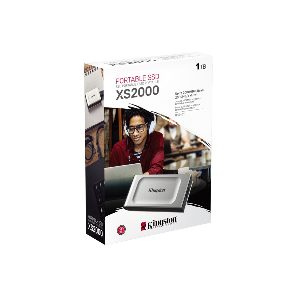 Kingston XS2000 | Externe SSD | 1TB | USB 3.2 Gen2x2 | 2.000MB/s Lezen | 2.000MB/s Schrijven | Zilver 4 Kingston XS2000 | Externe SSD | 1TB | USB 3.2 Gen2x2 | 2.000MB/s Lezen | 2.000MB/s Schrijven | Zilver - Afbeelding 4