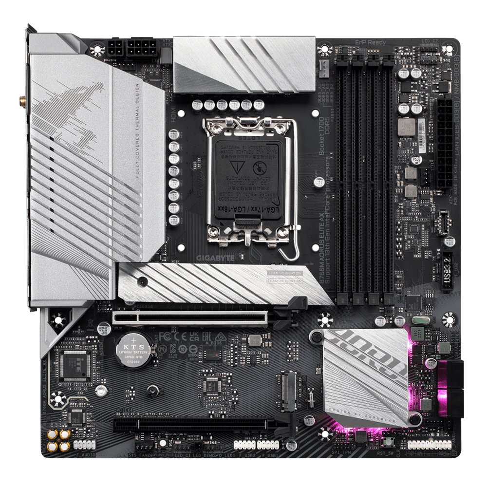 Gigabyte B760M AORUS ELITE AX | Socket LGA 1700 | Intel B760 | 4xDDR5 | Micro-ATX | Moederbord 2 Gigabyte B760M AORUS ELITE AX | Socket LGA 1700 | Intel B760 | 4xDDR5 | Micro-ATX | Moederbord - Afbeelding 2