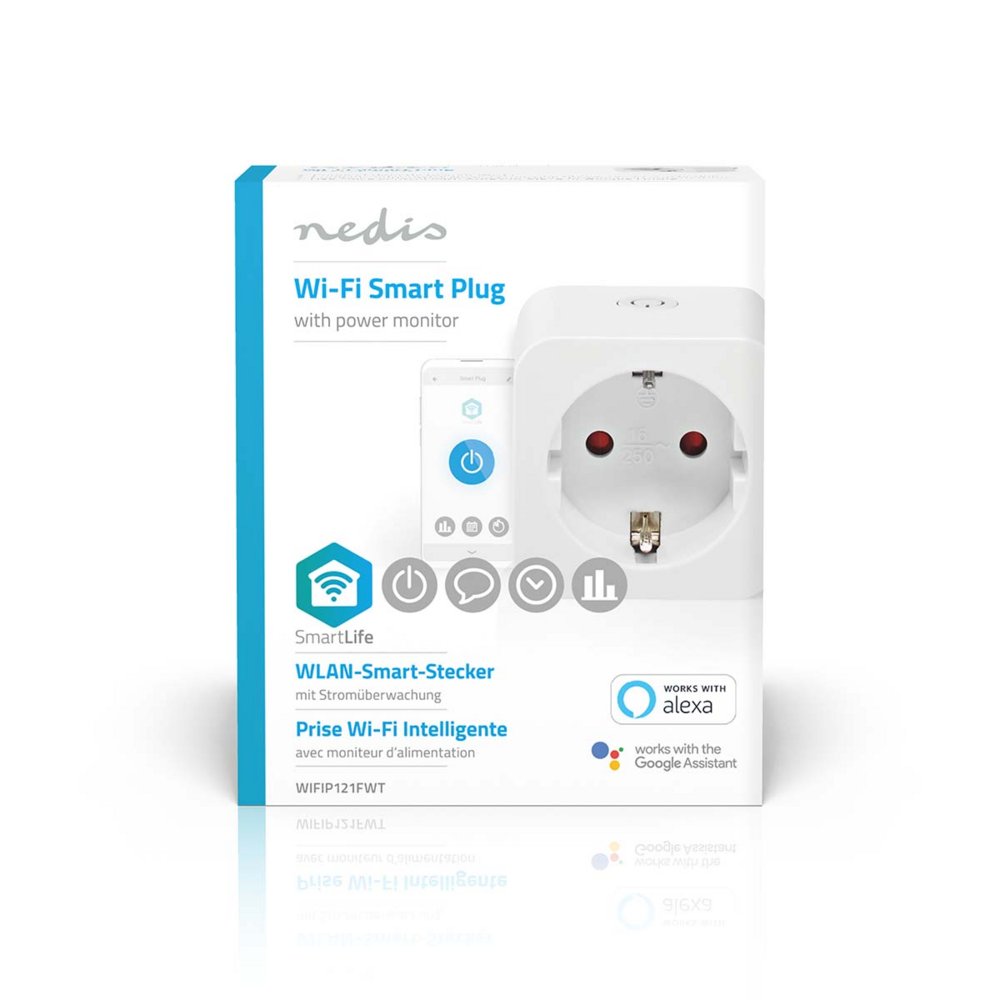 Nedis WIFIP121FWT | Wi-Fi Smart Plug | 3680 W | Energiemeter | Spraakbediening | Wit 7 Nedis WIFIP121FWT | Wi-Fi Smart Plug | 3680 W | Energiemeter | Spraakbediening | Wit - Afbeelding 7
