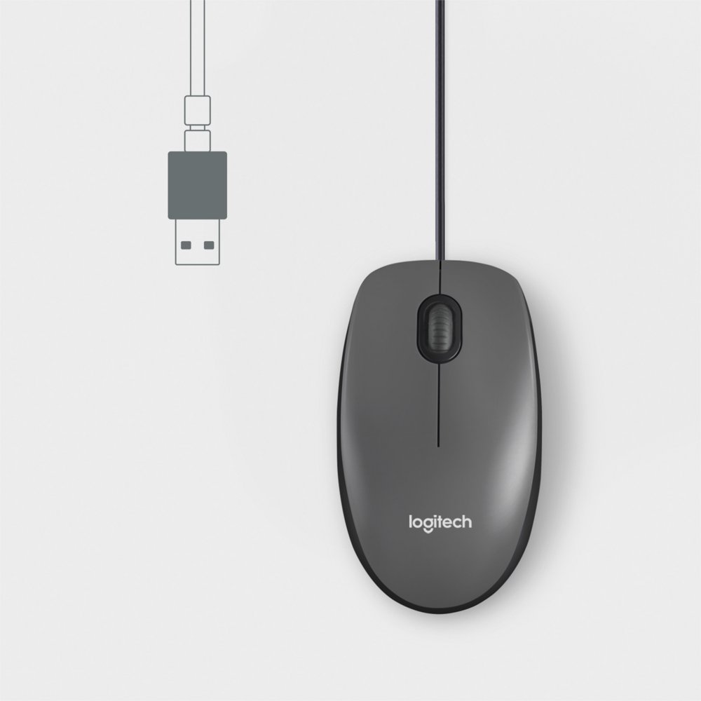 Logitech M100 | Bekabelde Muis | Links- en Rechtshandig | USB-A | 1000 DPI | Zwart 3 Logitech M100 | Bekabelde Muis | Links- en Rechtshandig | USB-A | 1000 DPI | Zwart - Afbeelding 3
