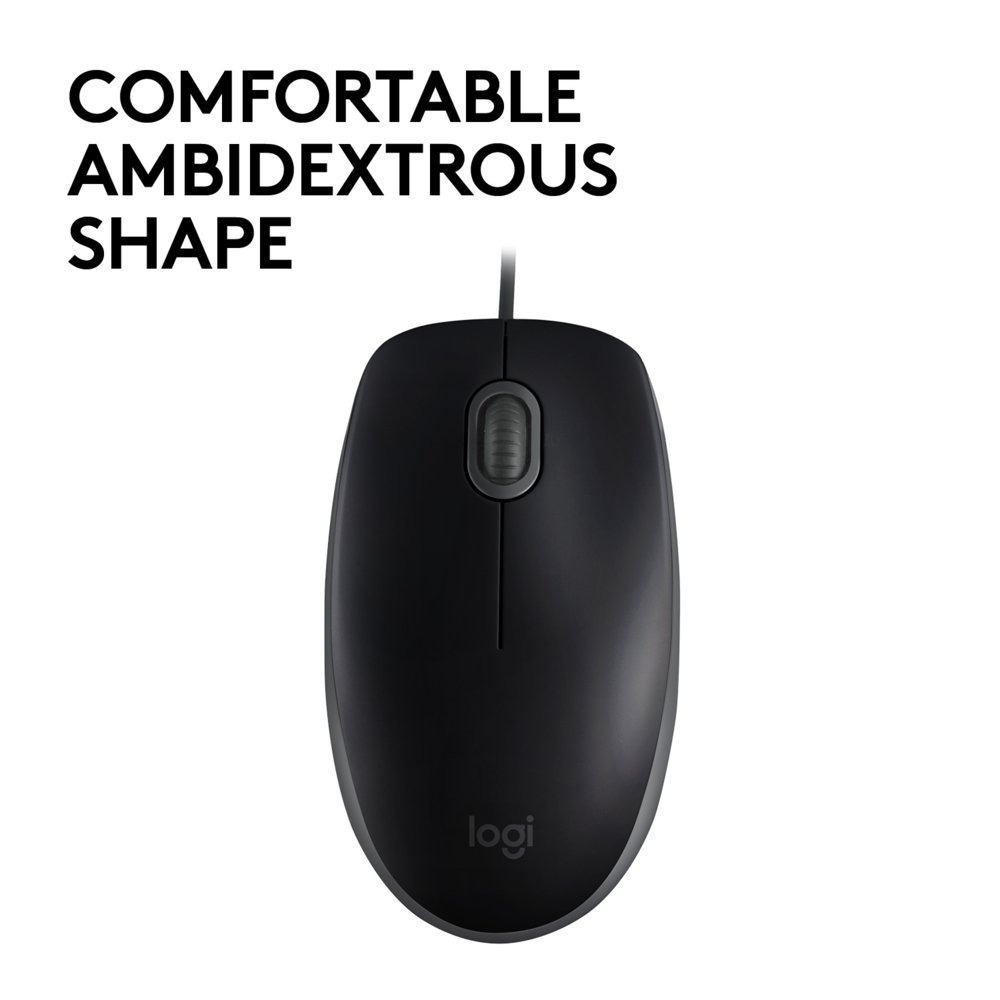 Logitech B110 Silent | Bekabelde Muis | Links- en Rechtshandig | USB-A | 1000 DPI | Zwart 4 Logitech B110 Silent | Bekabelde Muis | Links- en Rechtshandig | USB-A | 1000 DPI | Zwart - Afbeelding 4