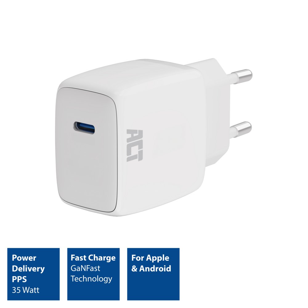 ACT AC2135 | USB-C Lader 35W | Power Delivery PPS & GaNFast 4 ACT AC2135 | USB-C Lader 35W | Power Delivery PPS & GaNFast - Afbeelding 4