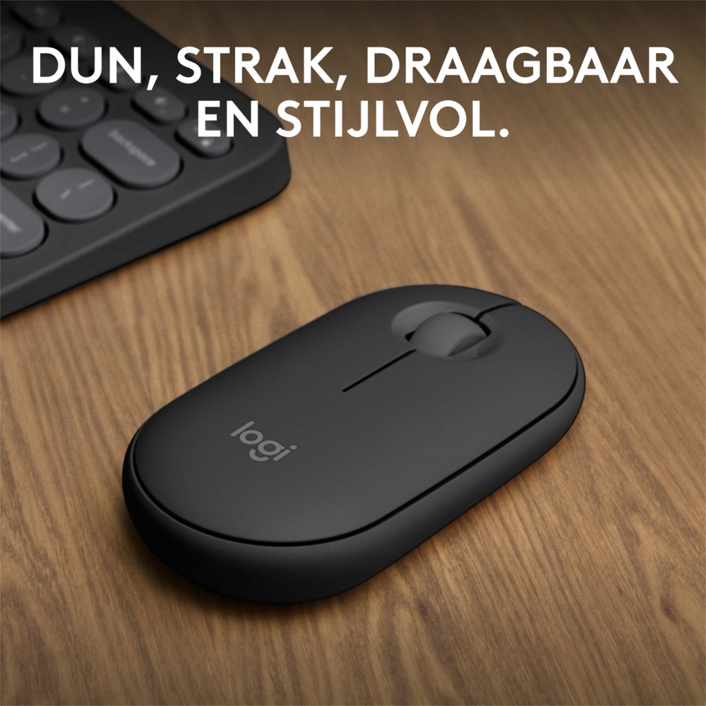 Logitech Pebble 2 M350s | Draadloze Muis | Links- en Rechtshandig | RF + Bluetooth | 4000 DPI | Grafiet 3 Logitech Pebble 2 M350s | Draadloze Muis | Links- en Rechtshandig | RF + Bluetooth | 4000 DPI | Grafiet - Afbeelding 3