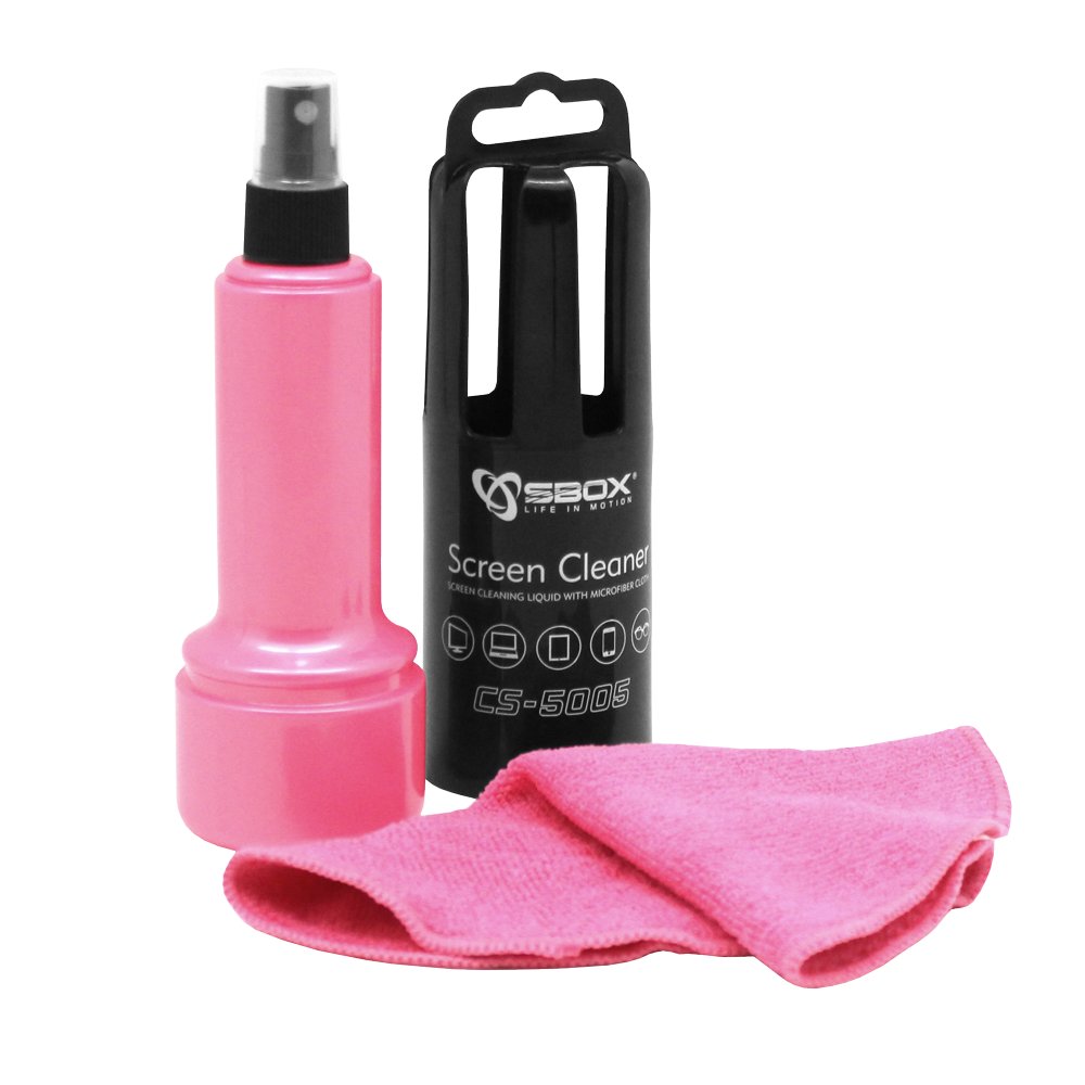 SBOX Schermreiniger CS-5005 | 150 ml | Met Microvezeldoekje | Roze 2 SBOX Schermreiniger CS-5005 | 150 ml | Met Microvezeldoekje | Roze - Afbeelding 2