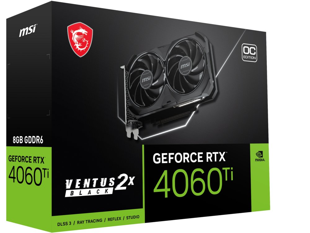 MSI GeForce RTX 4060 Ti VENTUS 2X BLACK OC | 8GB GDDR6 VRAM | Videokaart | GPU | Nvidia 9 MSI GeForce RTX 4060 Ti VENTUS 2X BLACK OC | 8GB GDDR6 VRAM | Videokaart | GPU | Nvidia - Afbeelding 9