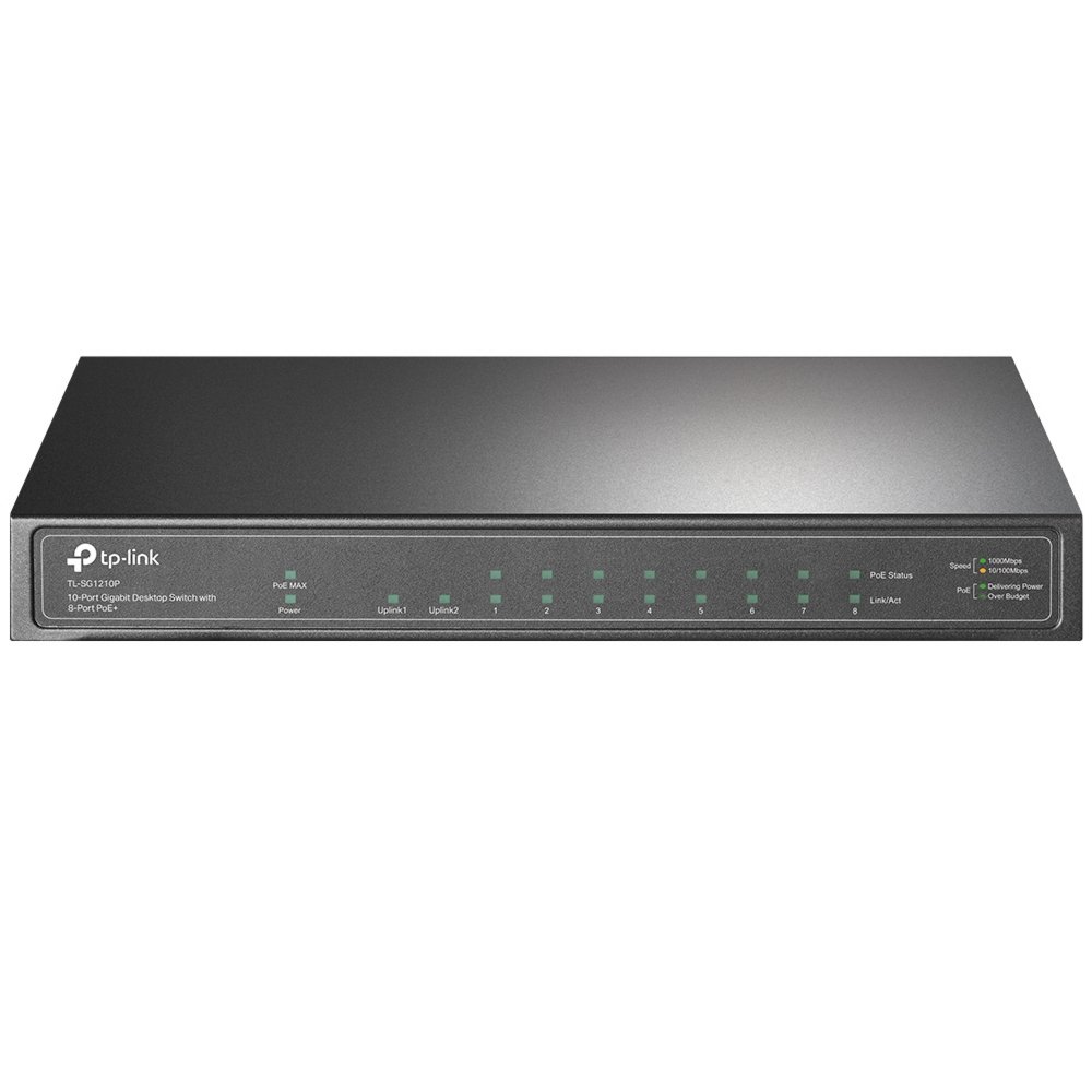 TP-Link TL-SG1210P | Unmanaged Switch | 10 Poorten | Gigabit Ethernet (10/100/1000 Mbps) | PoE | Grijs 1 TP-Link TL-SG1210P | Unmanaged Switch | 10 Poorten | Gigabit Ethernet (10/100/1000 Mbps) | PoE | Grijs