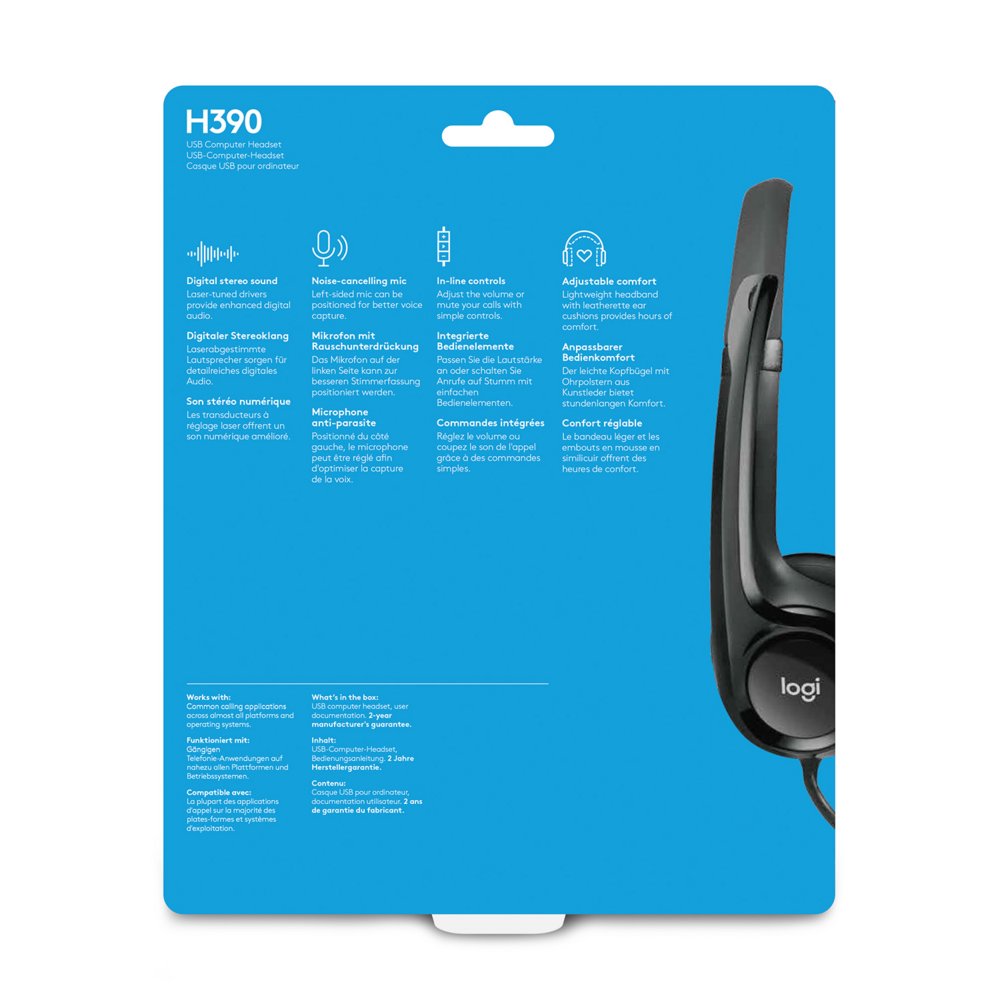Logitech H390 | Bedrade On-ear Headset USB-A | Zwart 11 Logitech H390 | Bedrade On-ear Headset USB-A | Zwart - Afbeelding 11