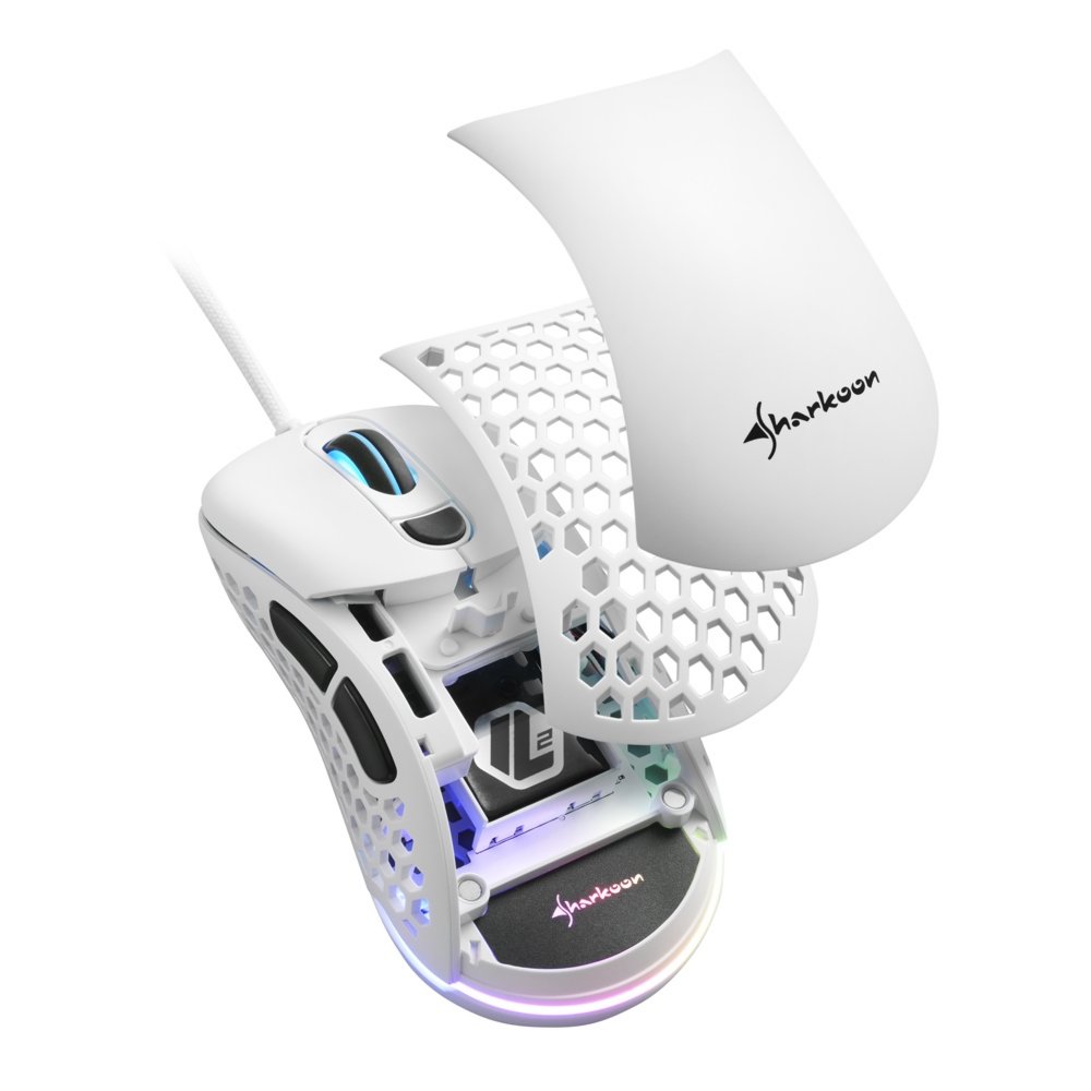 Sharkoon Light² 200 | Bekabelde Gaming Muis | Links- en Rechtshandig | USB-A | 16000 DPI | Wit 3 Sharkoon Light² 200 | Bekabelde Gaming Muis | Links- en Rechtshandig | USB-A | 16000 DPI | Wit - Afbeelding 3