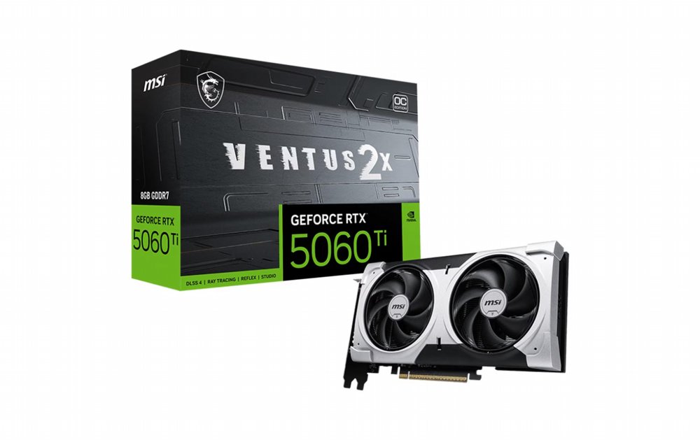MSI GeForce RTX 5060 Ti VENTUS 2X OC PLUS | 8GB GDDR7 | DLSS 4 | Videokaart | Nvidia GPU 1 MSI GeForce RTX 5060 Ti VENTUS 2X OC PLUS | 8GB GDDR7 | DLSS 4 | Videokaart | Nvidia GPU