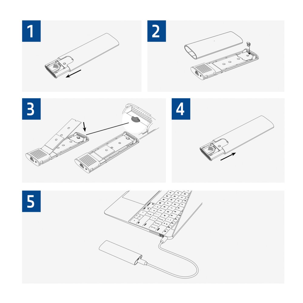ACT AC1615 | USB-C M.2 NVMe/PCIe SSD Behuizing | Tool-Free | Aluminium | USB 3.2 Gen2 (10 Gbps) 8 ACT AC1615 | USB-C M.2 NVMe/PCIe SSD Behuizing | Tool-Free | Aluminium | USB 3.2 Gen2 (10 Gbps) - Afbeelding 8