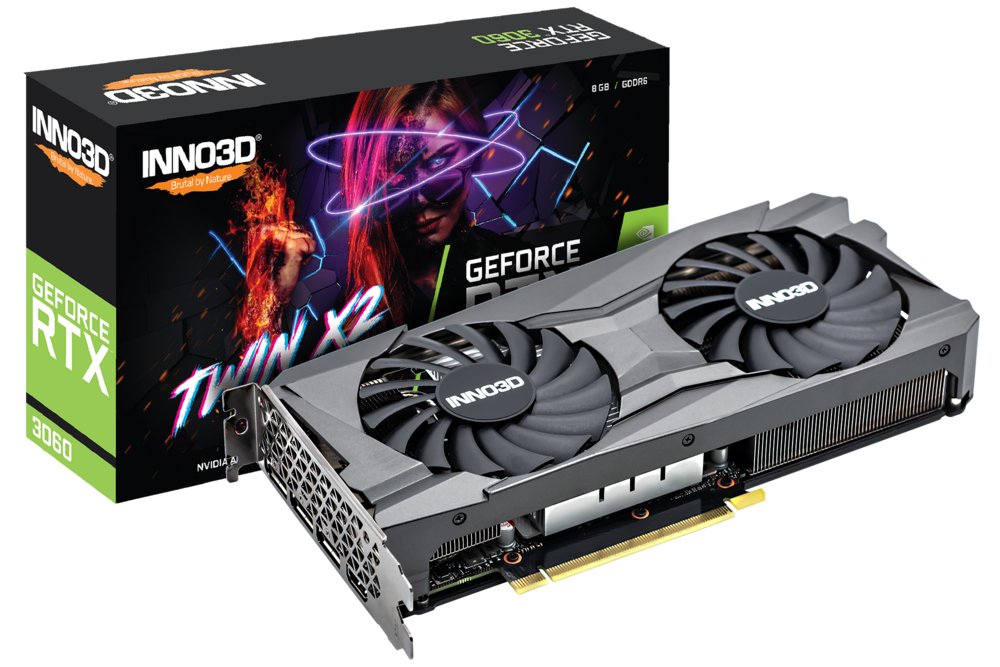 Inno3D GeForce RTX 3060 Twin X2 | 8GB GDDR6 VRAM | Videokaart | GPU | Nvidia 3 Inno3D GeForce RTX 3060 Twin X2 | 8GB GDDR6 VRAM | Videokaart | GPU | Nvidia - Afbeelding 3