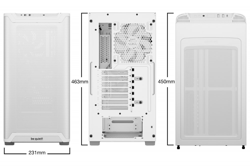 be quiet! PURE BASE 501 Airflow Mesh | Midi Tower Case | Wit 2 be quiet! PURE BASE 501 Airflow Mesh | Midi Tower Case | Wit - Afbeelding 2