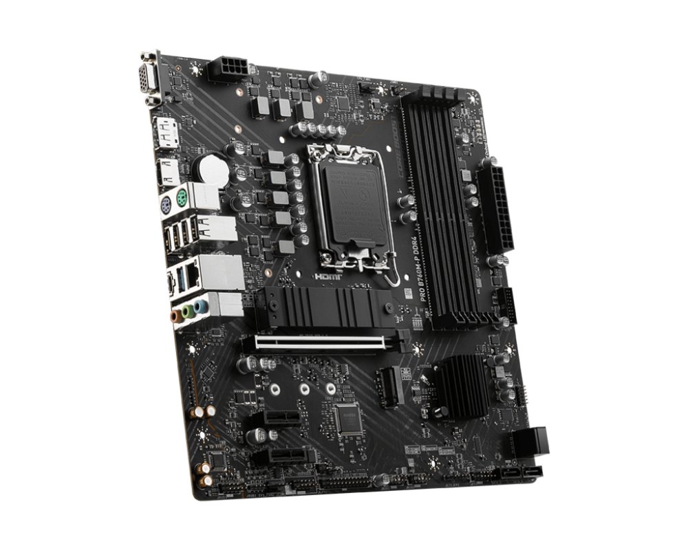 MSI PRO B760M-P | Socket LGA 1700 | Intel B760 | 4xDDR5 | Micro-ATX | Moederbord 4 MSI PRO B760M-P | Socket LGA 1700 | Intel B760 | 4xDDR5 | Micro-ATX | Moederbord - Afbeelding 4