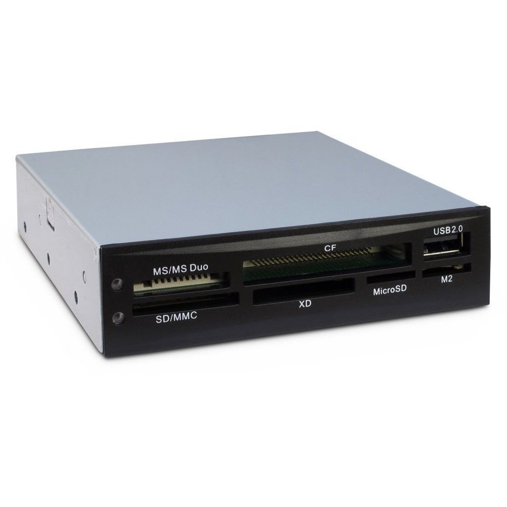 Inter-Tech CI-02 | Interne geheugenkaartlezer | USB 2.0 | 3.5" bay | Ondersteunt CF, SD, microSD, MS, xD | Zwart 1 Inter-Tech CI-02 | Interne geheugenkaartlezer | USB 2.0 | 3.5" bay | Ondersteunt CF