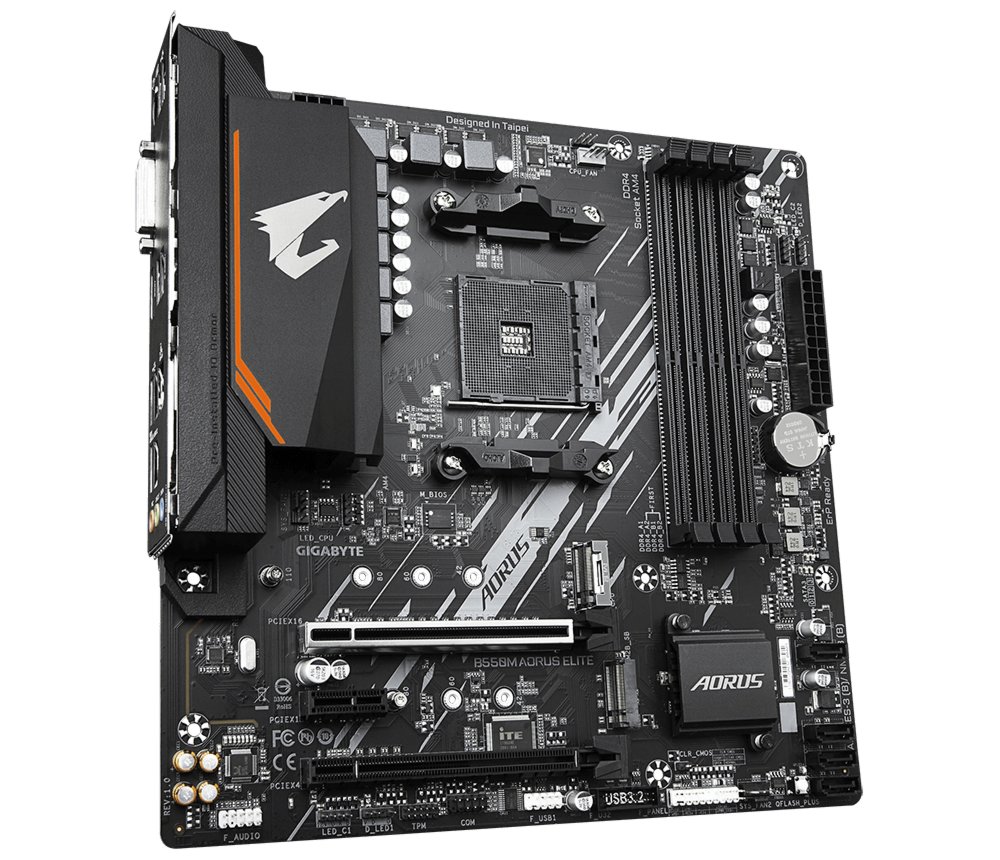 Gigabyte B550M AORUS ELITE | Socket AM4 | AMD B550 | 4xDDR4 | Micro-ATX | Moederbord 3 Gigabyte B550M AORUS ELITE | Socket AM4 | AMD B550 | 4xDDR4 | Micro-ATX | Moederbord - Afbeelding 3