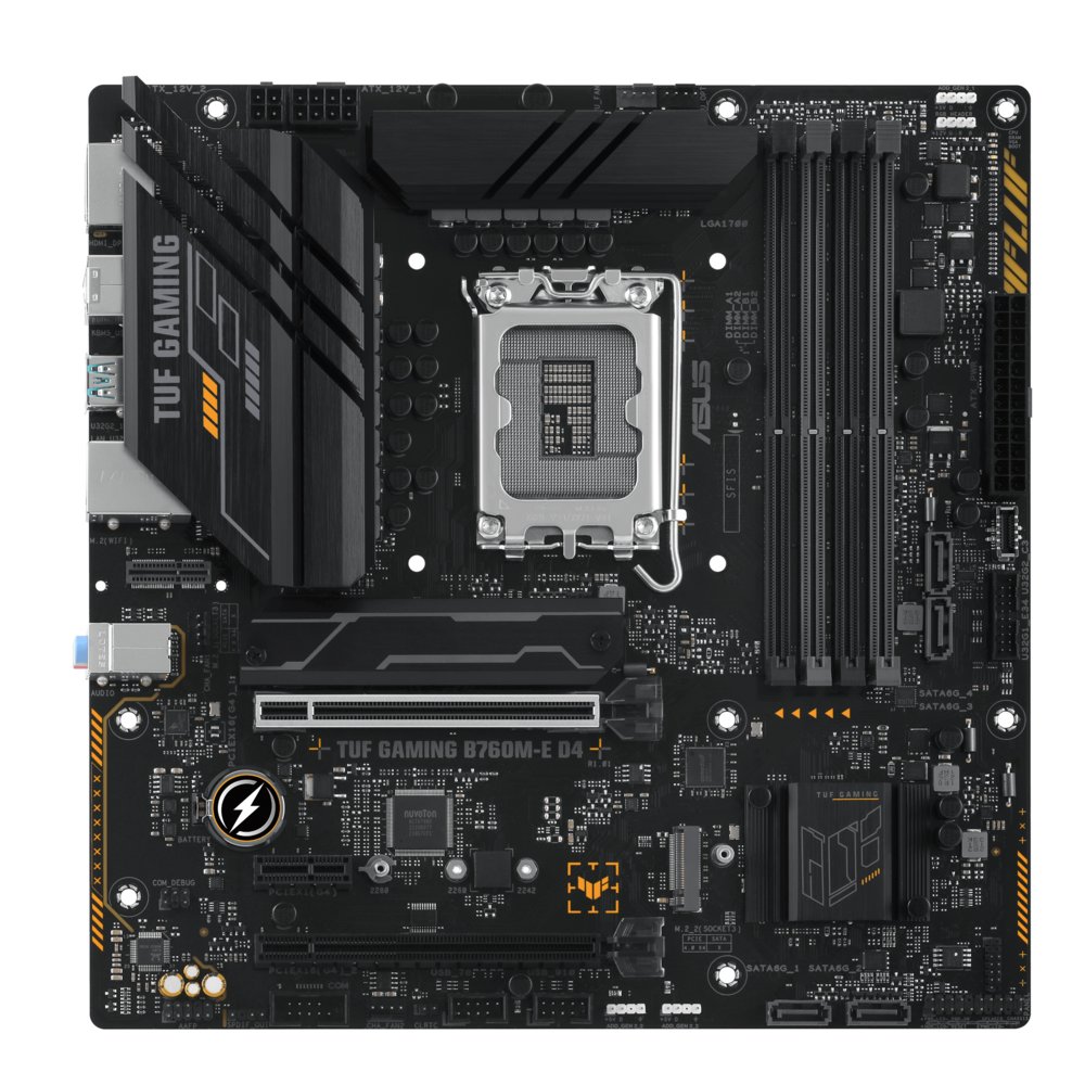 ASUS TUF GAMING B760M-E D4 | Socket LGA 1700 | Intel B760 | 4xDDR4 | Micro-ATX | Moederbord 1 ASUS TUF GAMING B760M-E D4 | Socket LGA 1700 | Intel B760 | 4xDDR4 | Micro-ATX | Moederbord