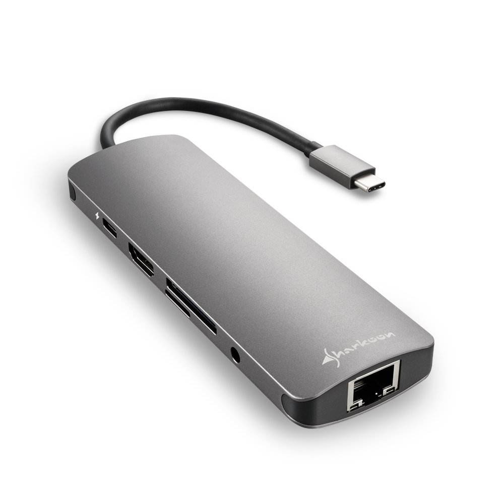Sharkoon USB 3.0 Type-C Combo Adapter | HDMI + RJ-45 + USB 3.2 Gen 1 (3.1 Gen 1) | Interfacekaart / Adapter 1 Sharkoon USB 3.0 Type-C Combo Adapter | HDMI + RJ-45 + USB 3.2 Gen 1 (3.1 Gen 1) | Interfacekaart / Adapter