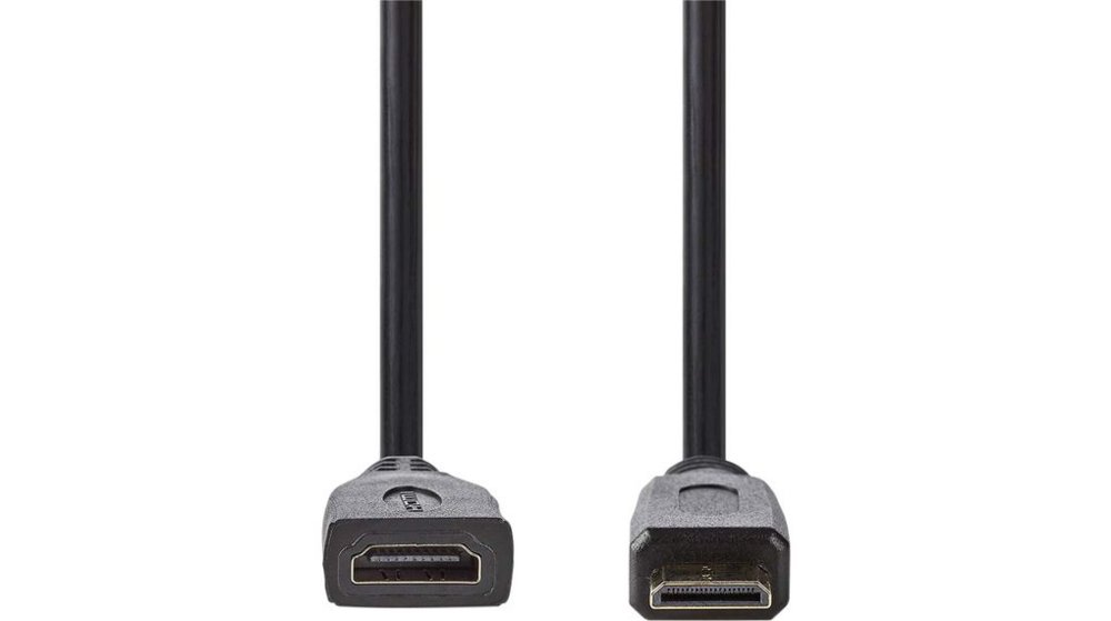 Nedis CVGP34590BK02 | 0,2 m HDMI Kabel | HDMI Type C (Mini) naar HDMI Type A | Zwart 2 2 m HDMI Kabel | HDMI Type C (Mini) naar HDMI Type A | Zwart