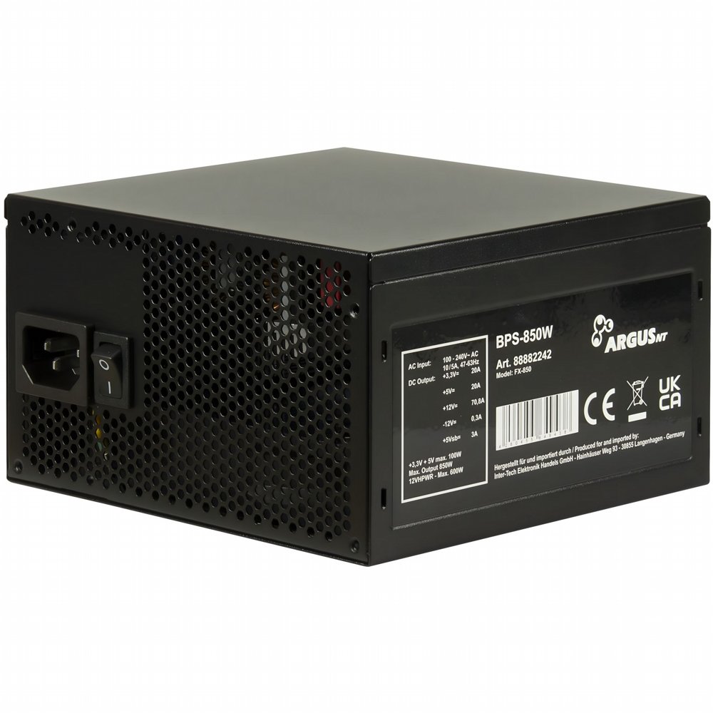 Inter-Tech ArgusNT BPS-850W | 850 Watt Bronze ATX 3.1 | Voeding | PSU 3 Inter-Tech ArgusNT BPS-850W | 850 Watt Bronze ATX 3.1 | Voeding | PSU - Afbeelding 3