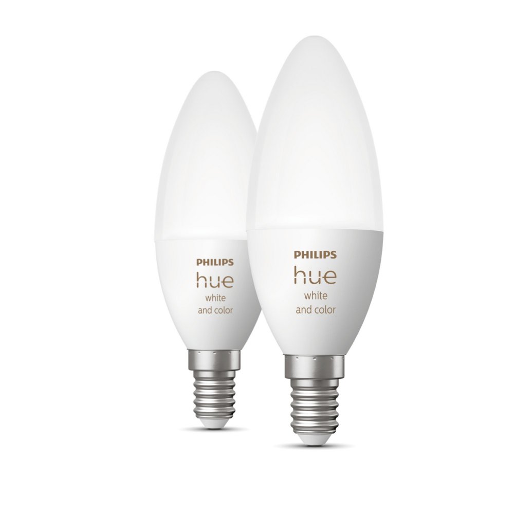 Philips Hue White & Color Ambiance E14 Kaarslamp (2 Stuks) | Losse Lampen | Dimbaar | Compatibel met Philips Hue Bridge 2 Philips Hue White & Color Ambiance E14 Kaarslamp (2 Stuks) | Losse Lampen | Dimbaar | Compatibel met Philips Hue Bridge - Afbeelding 2