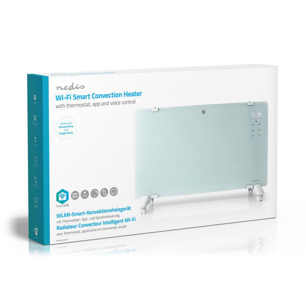 Nedis WIFIHTPL20FWT | Slimme Wi-Fi convectorkachel | 2000 W | Glazen frontpaneel | IP24 | Wit 14 Nedis WIFIHTPL20FWT | Slimme Wi-Fi convectorkachel | 2000 W | Glazen frontpaneel | IP24 | Wit - Afbeelding 14