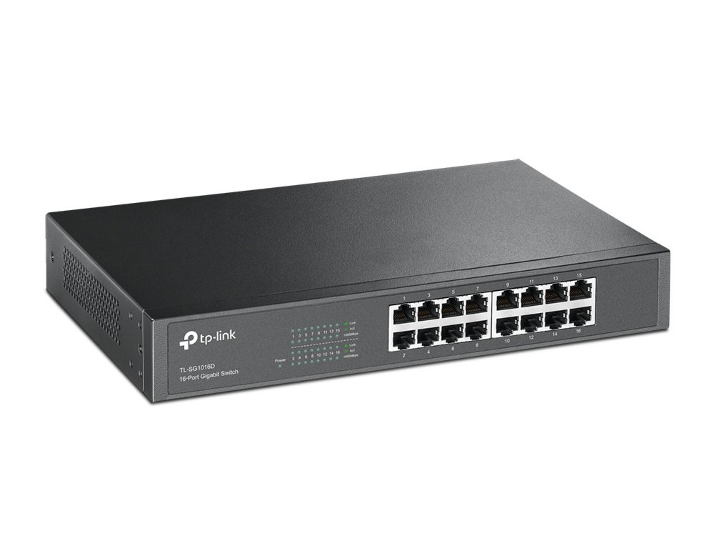 TP-LINK TL-SG1016D | Unmanaged Gigabit Ethernet Switch | 16 Poorten | Zwart 2 TP-LINK TL-SG1016D | Unmanaged Gigabit Ethernet Switch | 16 Poorten | Zwart - Afbeelding 2