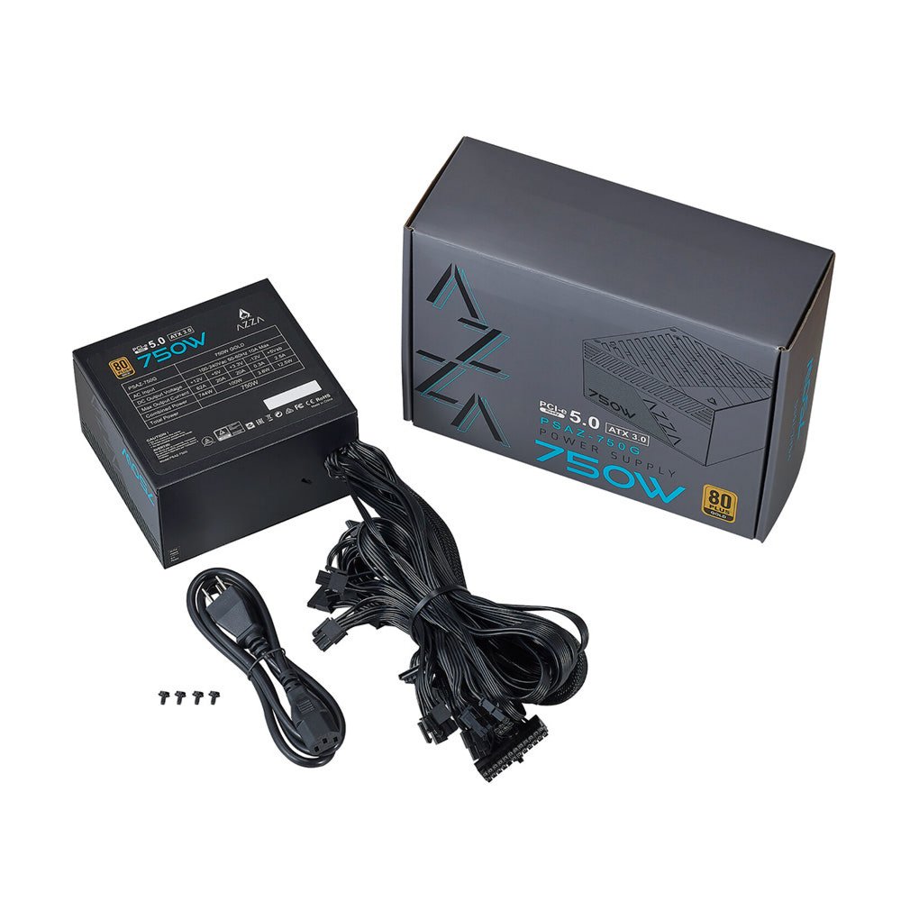 AZZA PSAZ-750G | 750W Gold ATX 3.0 PSU | Modulair | Power Supply | Voeding 4 AZZA PSAZ-750G | 750W Gold ATX 3.0 PSU | Modulair | Power Supply | Voeding - Afbeelding 4