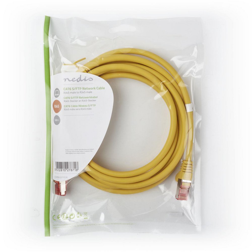 Nedis netwerkkabel | Cat6 | SF/UTP (S-FTP) | 3 m | Geel | CCGP85221YE30 4 Nedis netwerkkabel | Cat6 | SF/UTP (S-FTP) | 3 m | Geel | CCGP85221YE30 - Afbeelding 4