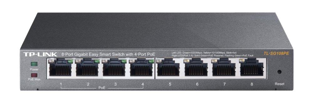 TP-Link TL-SG108PE | 8-Poorts Gigabit Easy Smart Switch | 4x PoE+ | Managed 1 TP-Link TL-SG108PE | 8-Poorts Gigabit Easy Smart Switch | 4x PoE+ | Managed