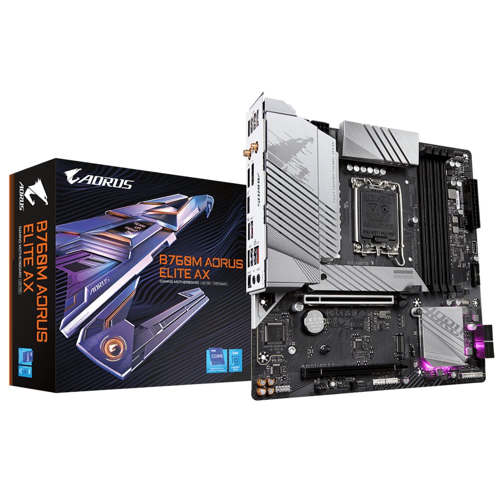Gigabyte B760M AORUS ELITE AX | Socket LGA 1700 | Intel B760 | 4xDDR5 | Micro-ATX | Moederbord 6 Gigabyte B760M AORUS ELITE AX | Socket LGA 1700 | Intel B760 | 4xDDR5 | Micro-ATX | Moederbord - Afbeelding 6