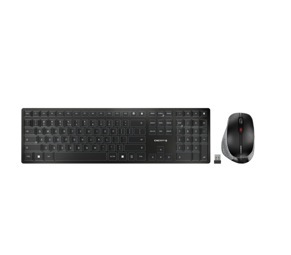 CHERRY DW 9500 Slim | Toetsenbord en Muis | RF Draadloos + Bluetooth | QWERTY (Engels) | Zwart en Grijs 1 CHERRY DW 9500 Slim | Toetsenbord en Muis | RF Draadloos + Bluetooth | QWERTY (Engels) | Zwart en Grijs