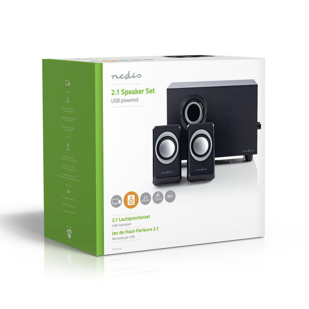 Nedis CSPR10021BK | 2.1 Luidsprekerset | 16W RMS | Zwart 6 Nedis CSPR10021BK | 2.1 Luidsprekerset | 16W RMS | Zwart - Afbeelding 6
