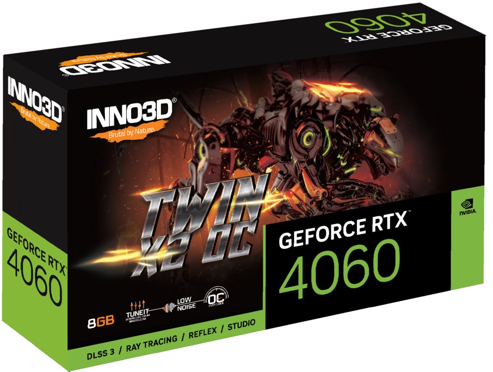 Inno3D GeForce RTX 4060 Twin X2 OC | 8GB GDDR6 VRAM | Videokaart | GPU | Nvidia 3 Inno3D GeForce RTX 4060 Twin X2 OC | 8GB GDDR6 VRAM | Videokaart | GPU | Nvidia - Afbeelding 3