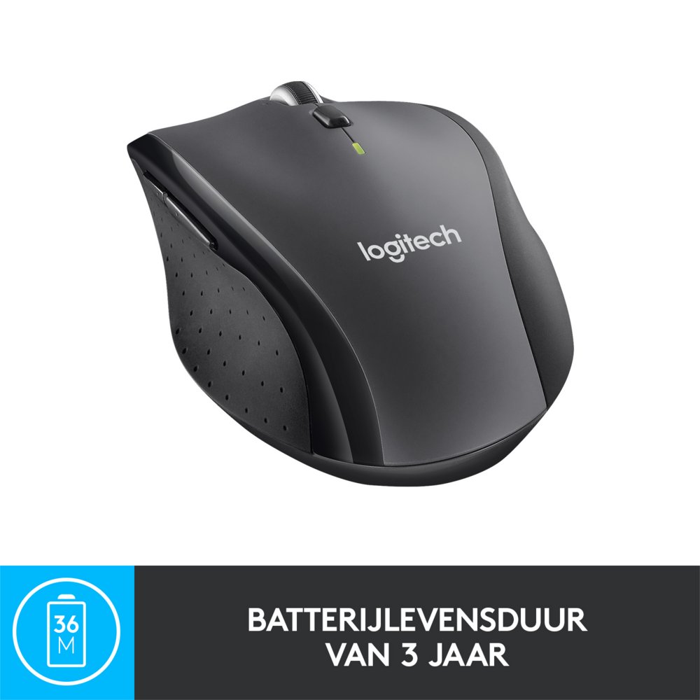 Logitech Marathon M705 | Draadloze Muis | Rechtshandig | RF | 1000 DPI | Zwart 10 Logitech Marathon M705 | Draadloze Muis | Rechtshandig | RF | 1000 DPI | Zwart - Afbeelding 10