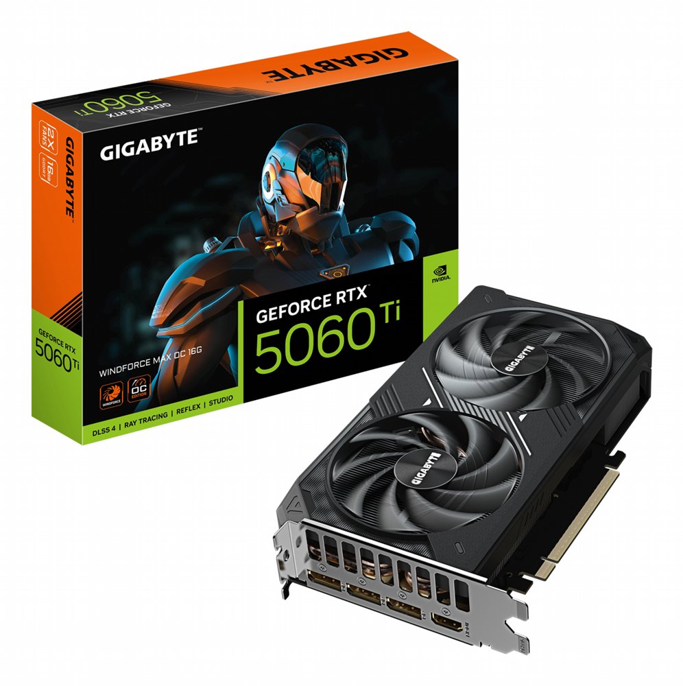Gigabyte GeForce RTX 5060 Ti WINDFORCE MAX OC | 16GB GDDR7 VRAM | Videokaart | GPU | Nvidia 1 Gigabyte GeForce RTX 5060 Ti WINDFORCE MAX OC | 16GB GDDR7 VRAM | Videokaart | GPU | Nvidia