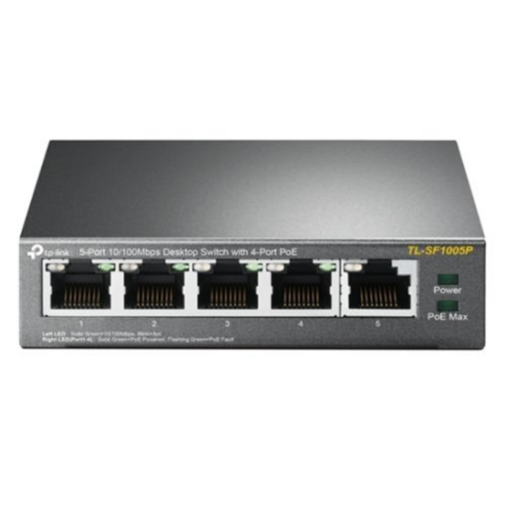 TP-Link TL-SF1005P | Unmanaged Switch | 5 Poorten | Fast Ethernet (10/100 Mbps) | PoE | Zwart 1 TP-Link TL-SF1005P | Unmanaged Switch | 5 Poorten | Fast Ethernet (10/100 Mbps) | PoE | Zwart