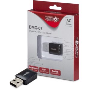 Inter-Tech DMG-07 | Wi-Fi 5 & Bluetooth 4.2 USB Adapter | 650 Mbps | Dual-band (2
