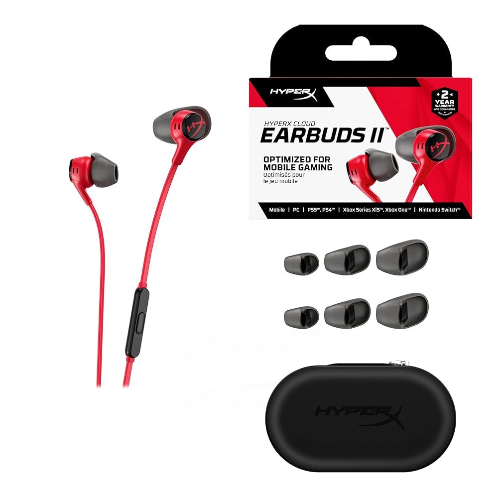 HyperX HyperX Cloud Earbuds II | Bedrade In-ear Gaming Headset | 3.5mm | Rood 3 HyperX HyperX Cloud Earbuds II | Bedrade In-ear Gaming Headset | 3.5mm | Rood - Afbeelding 3