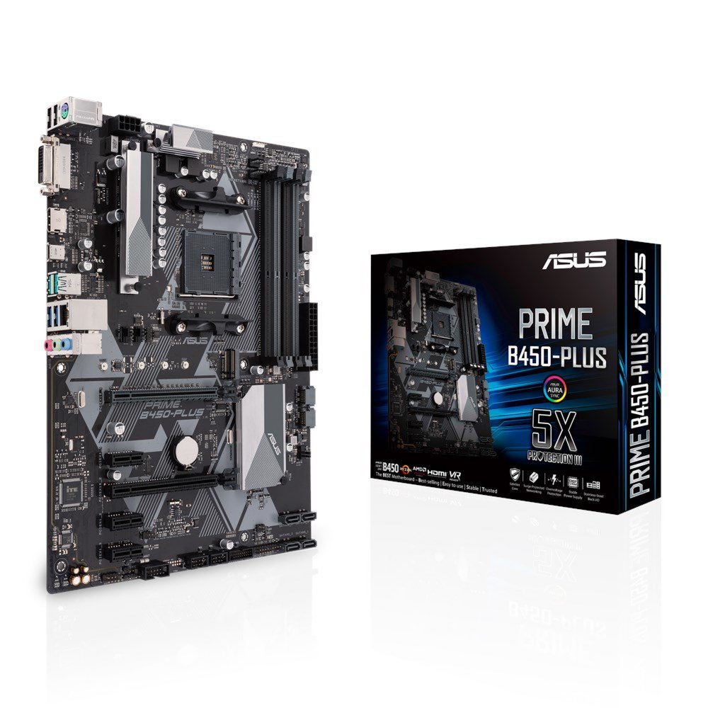 ASUS PRIME B450-PLUS | Socket AM4 | AMD B450 | 4xDDR4 | ATX | Moederbord 1 ASUS PRIME B450-PLUS | Socket AM4 | AMD B450 | 4xDDR4 | ATX | Moederbord