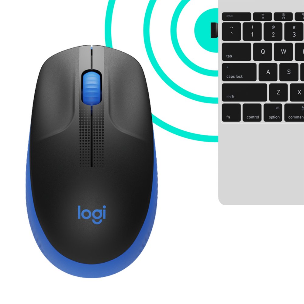 Logitech M190 | Draadloze Muis | Links- en Rechtshandig | RF | 1000 DPI | Zwart/Blauw 3 Logitech M190 | Draadloze Muis | Links- en Rechtshandig | RF | 1000 DPI | Zwart/Blauw - Afbeelding 3
