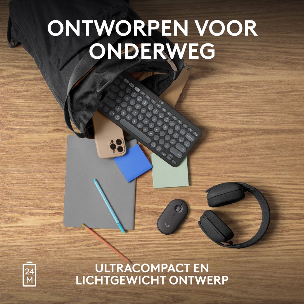 Logitech Pebble 2 M350s | Draadloze Muis | Links- en Rechtshandig | RF + Bluetooth | 4000 DPI | Grafiet 7 Logitech Pebble 2 M350s | Draadloze Muis | Links- en Rechtshandig | RF + Bluetooth | 4000 DPI | Grafiet - Afbeelding 7