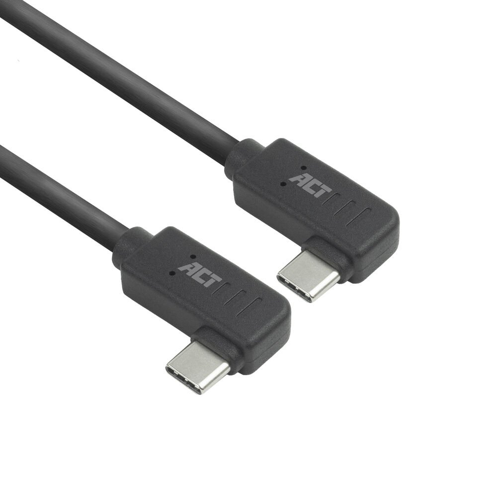 ACT AC7487 | USB 3.2 Gen 2 Kabel | USB-C (haaks links/rechts) naar USB-C (haaks links/rechts) | 60W | 10Gbps | 1m | Zwart 1 ACT AC7488 | USB 3.2 Gen 2 Kabel | USB-C (haaks links/rechts) naar USB-C (haaks links/rechts) | 60W | 10Gbps | 2m | Zwart