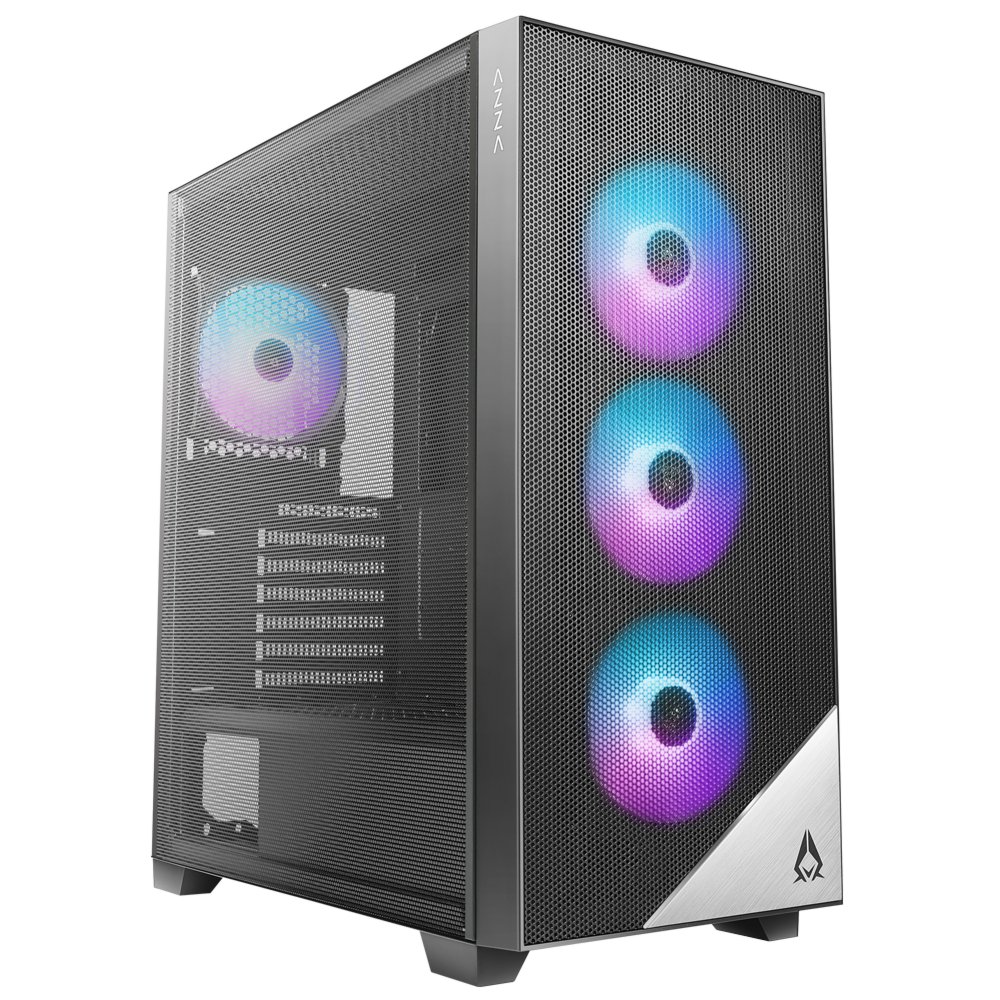 Azza Aero 480 RGB | Midi Tower Case | Zwart 2 Azza Aero 480 RGB | Midi Tower Case | Zwart - Afbeelding 2