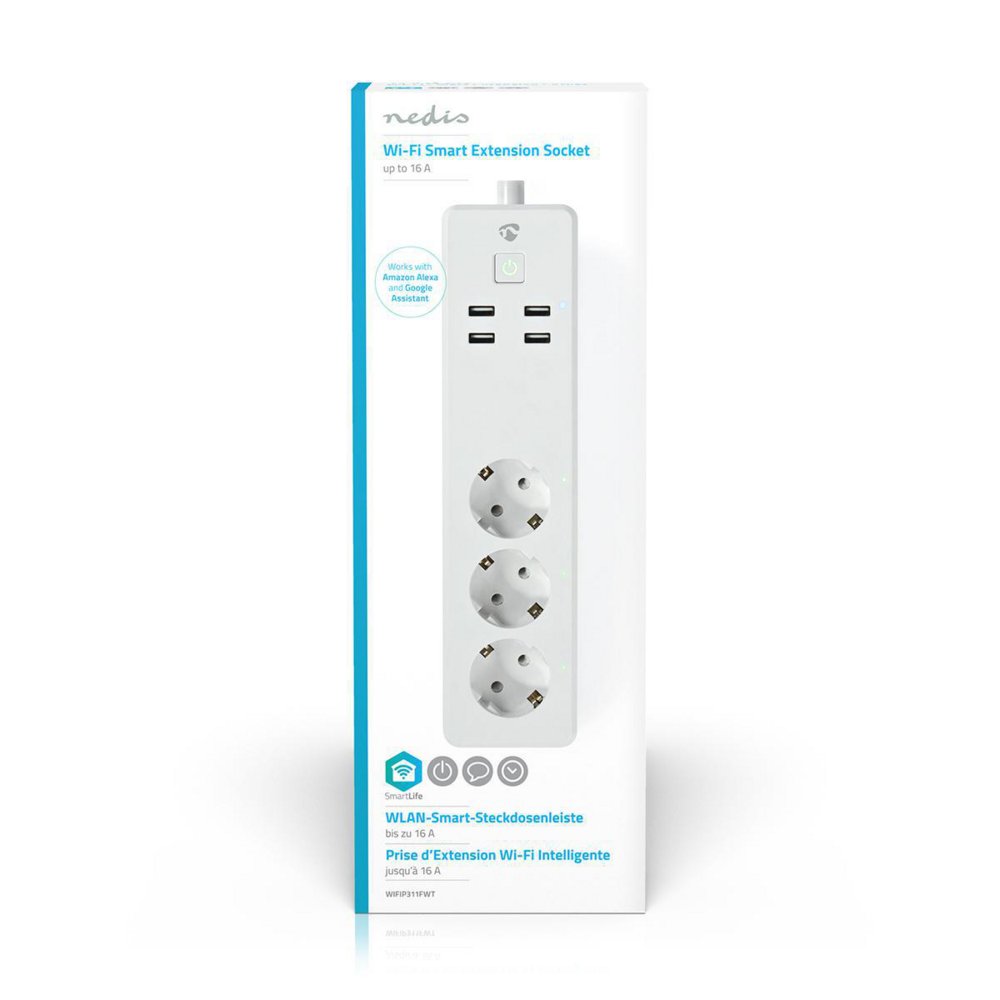 Nedis | Wi-Fi Slimme Stekkerdoos | 4 Stopcontacten | 2 USB-poorten | Wit 7 Nedis | Wi-Fi Slimme Stekkerdoos | 4 Stopcontacten | 2 USB-poorten | Wit - Afbeelding 7