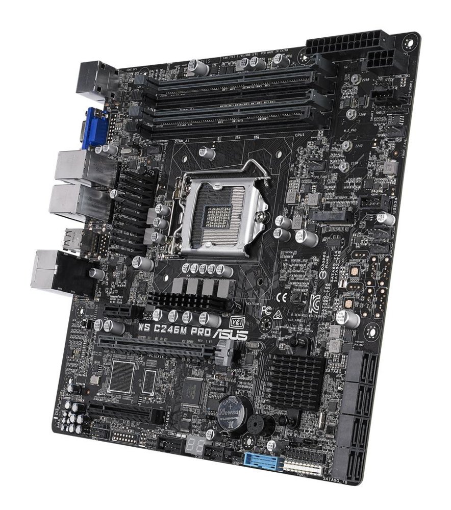 ASUS WS C246M PRO | Socket LGA 1151 | Intel C246 | 4xDDR4 | Micro-ATX | Moederbord 3 ASUS WS C246M PRO | Socket LGA 1151 | Intel C246 | 4xDDR4 | Micro-ATX | Moederbord - Afbeelding 3