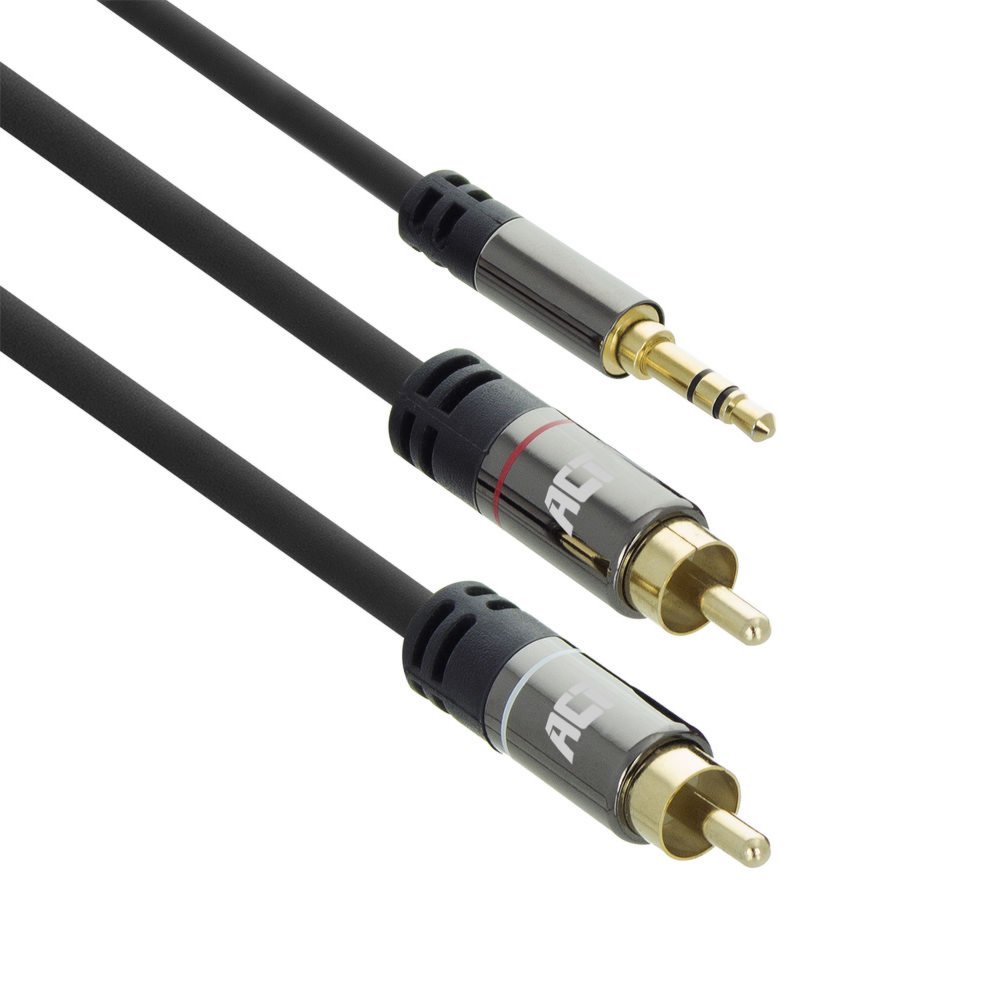 ACT AC3605 | 3.5mm naar 2x RCA Audiokabel | 1,5 Meter | Stereo | Zwart 1 ACT AC3605 | 3.5mm naar 2x RCA Audiokabel | 1