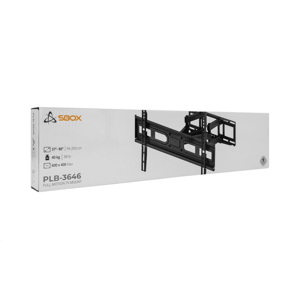 SBOX PLB-3646-2 | Draaibare TV-beugel | 37-80" | Max 40kg | VESA 600x400 8 SBOX PLB-3646-2 | Draaibare TV-beugel | 37-80" | Max 40kg | VESA 600x400 - Afbeelding 8