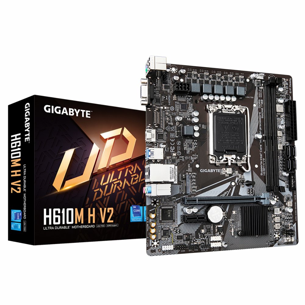 Gigabyte H610M H V2 | Socket LGA 1700 | Intel H610 | 2xDDR5 | Micro-ATX | Moederbord 1 Gigabyte H610M H V2 | Socket LGA 1700 | Intel H610 | 2xDDR5 | Micro-ATX | Moederbord