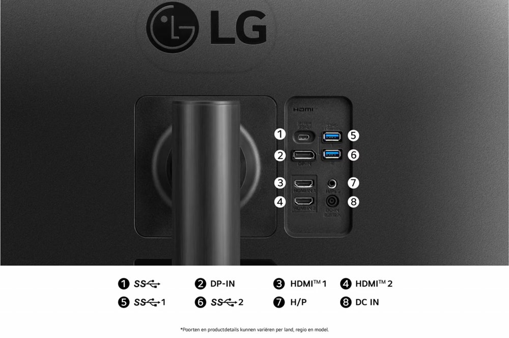 LG 34WR55QK-B | 34" Curved Ultrawide | 3440 x 1440 | Wide Quad HD | Zwart | Power Delivery | USB hub 3 LG 34WR55QK-B | 34" Curved Ultrawide | 3440 x 1440 | Wide Quad HD | Zwart | Power Delivery | USB hub - Afbeelding 3